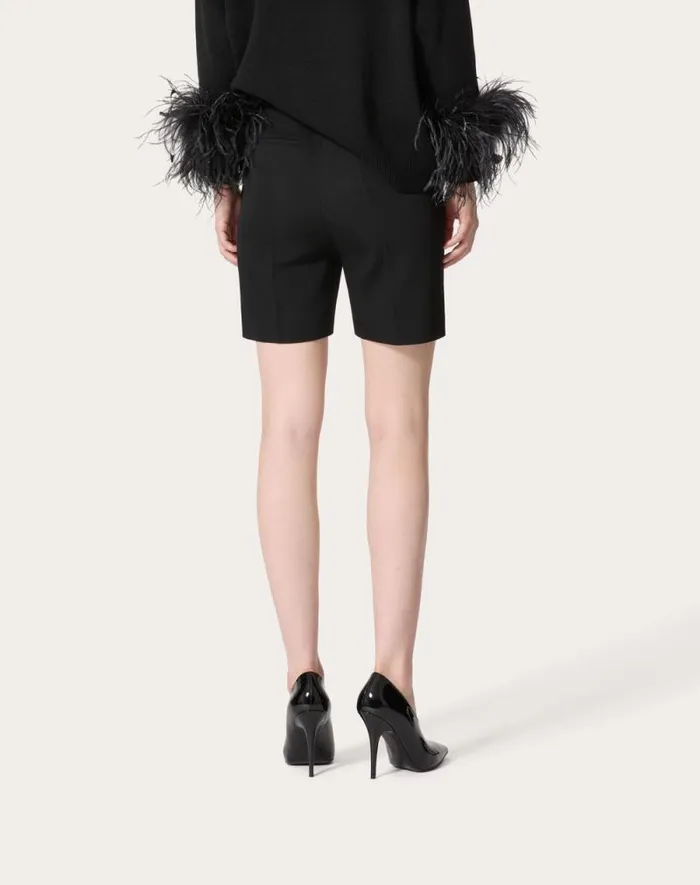 Valentino Pants And Shorts Woman Grisaille Bermuda Shorts For Woman In Black Black Valentino Pants And Shorts Woman Grisaille Bermuda Shorts For Woman In Black Black