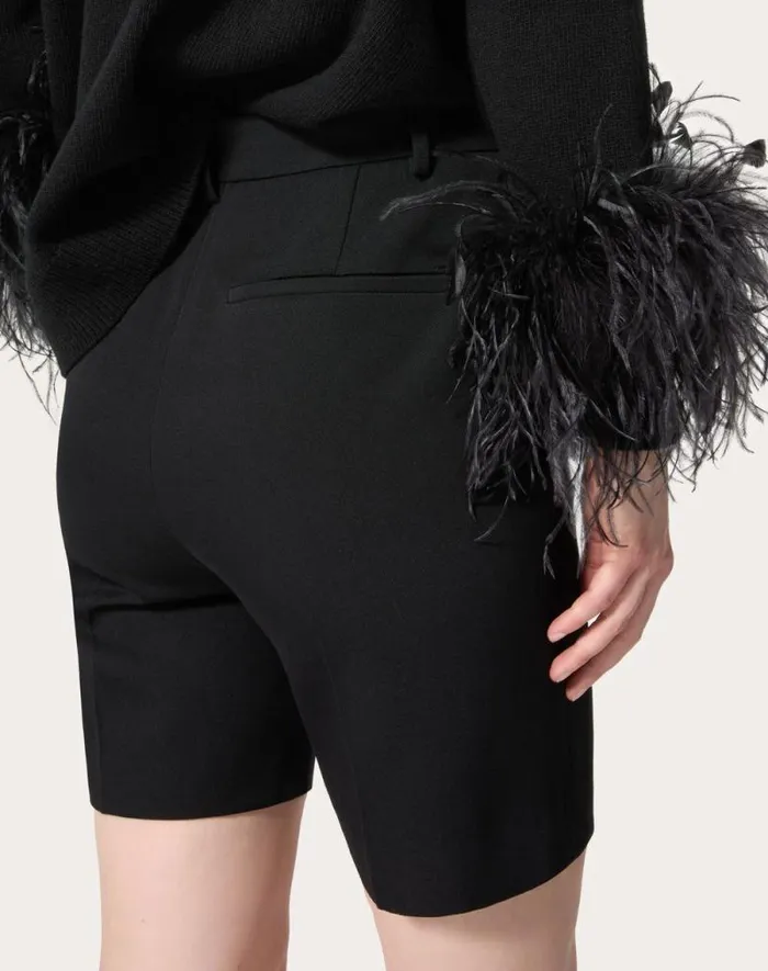 Valentino Pants And Shorts Woman Grisaille Bermuda Shorts For Woman In Black Black Valentino Pants And Shorts Woman Grisaille Bermuda Shorts For Woman In Black Black
