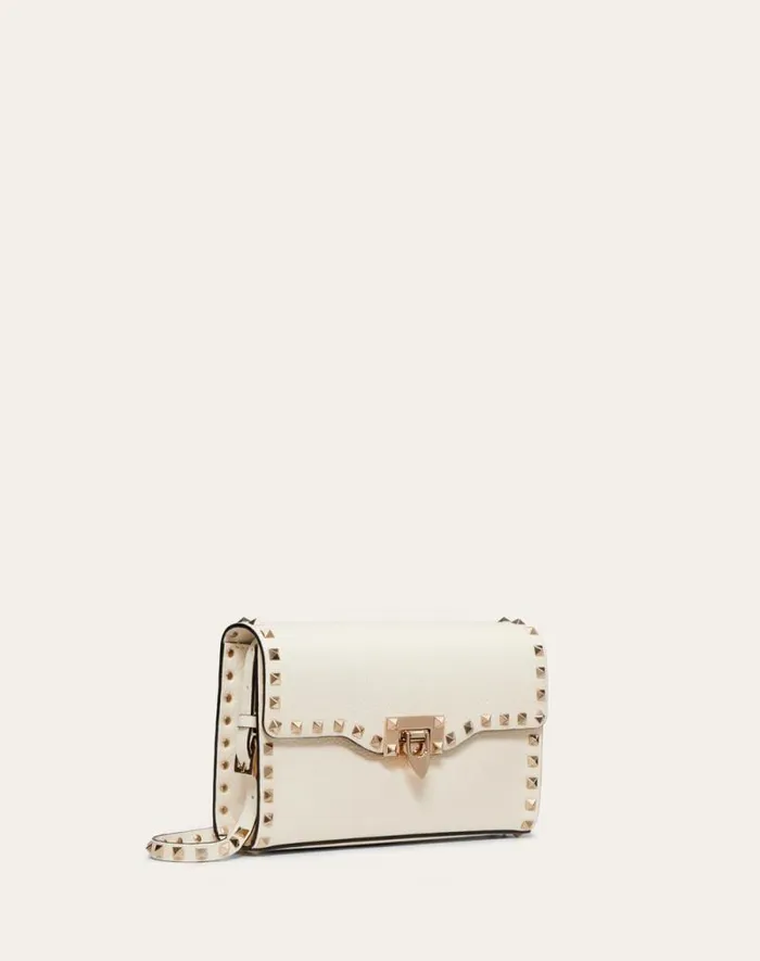 Valentino Shoulder Bags Woman Small Rockstud Grainy Calfskin Crossbody Bag For Woman In Rosso Valentino Rosso Valentino