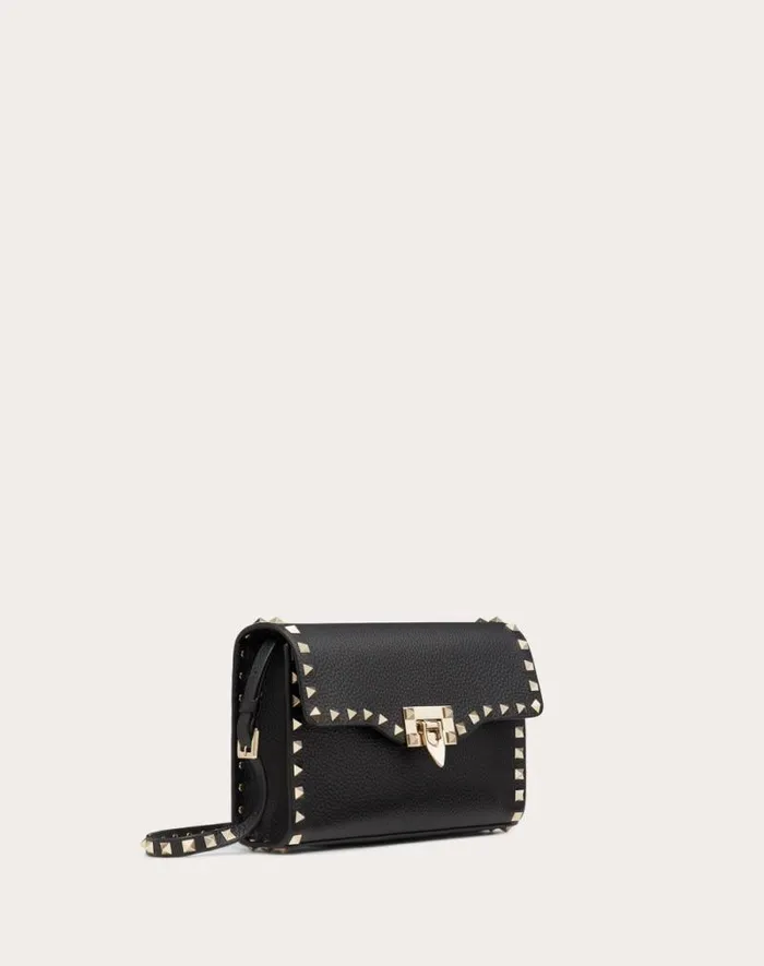 Valentino Shoulder Bags Woman Small Rockstud Grainy Calfskin Crossbody Bag For Woman In Rosso Valentino Rosso Valentino