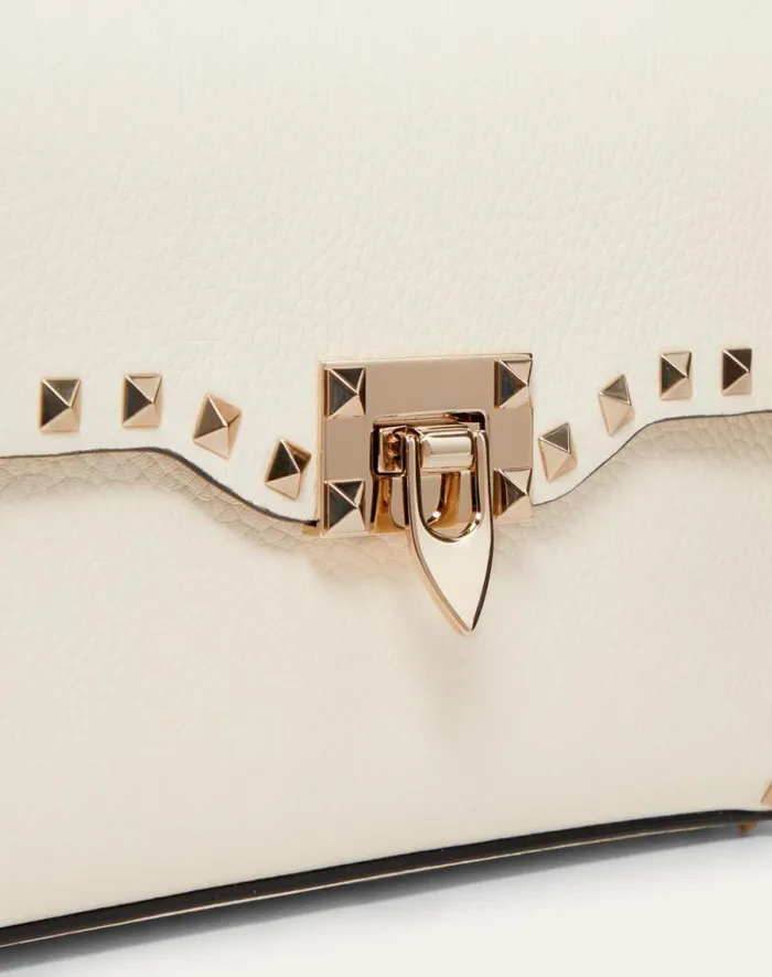 Valentino Shoulder Bags Woman Small Rockstud Grainy Calfskin Crossbody Bag For Woman In Rosso Valentino Rosso Valentino