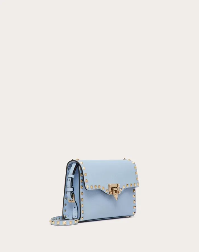 Valentino Shoulder Bags Woman Small Rockstud Grainy Calfskin Crossbody Bag For Woman In Rosso Valentino Rosso Valentino