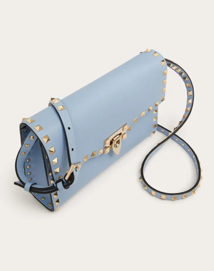 Valentino Shoulder Bags Woman Small Rockstud Grainy Calfskin Crossbody Bag For Woman In Rosso Valentino Rosso Valentino