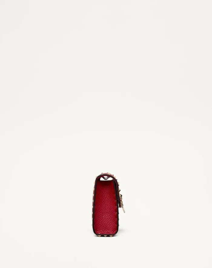Valentino Shoulder Bags Woman Small Rockstud Grainy Calfskin Crossbody Bag For Woman In Rosso Valentino Rosso Valentino