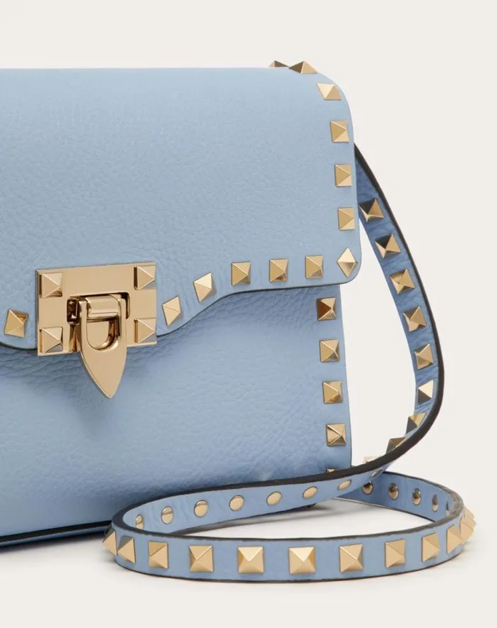 Valentino Shoulder Bags Woman Small Rockstud Grainy Calfskin Crossbody Bag For Woman In Rosso Valentino Rosso Valentino