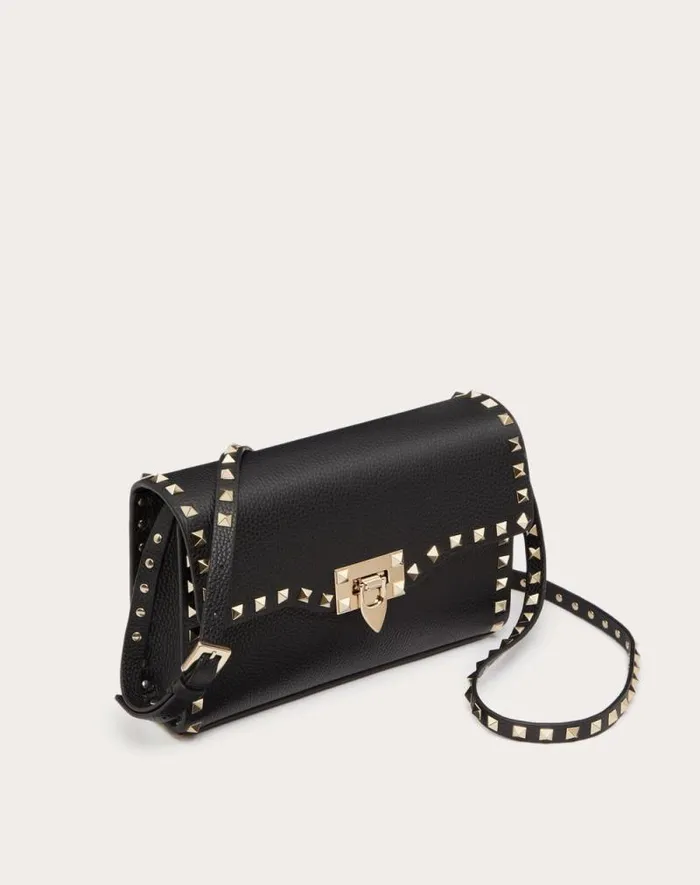 Valentino Shoulder Bags Woman Small Rockstud Grainy Calfskin Crossbody Bag For Woman In Rosso Valentino Rosso Valentino