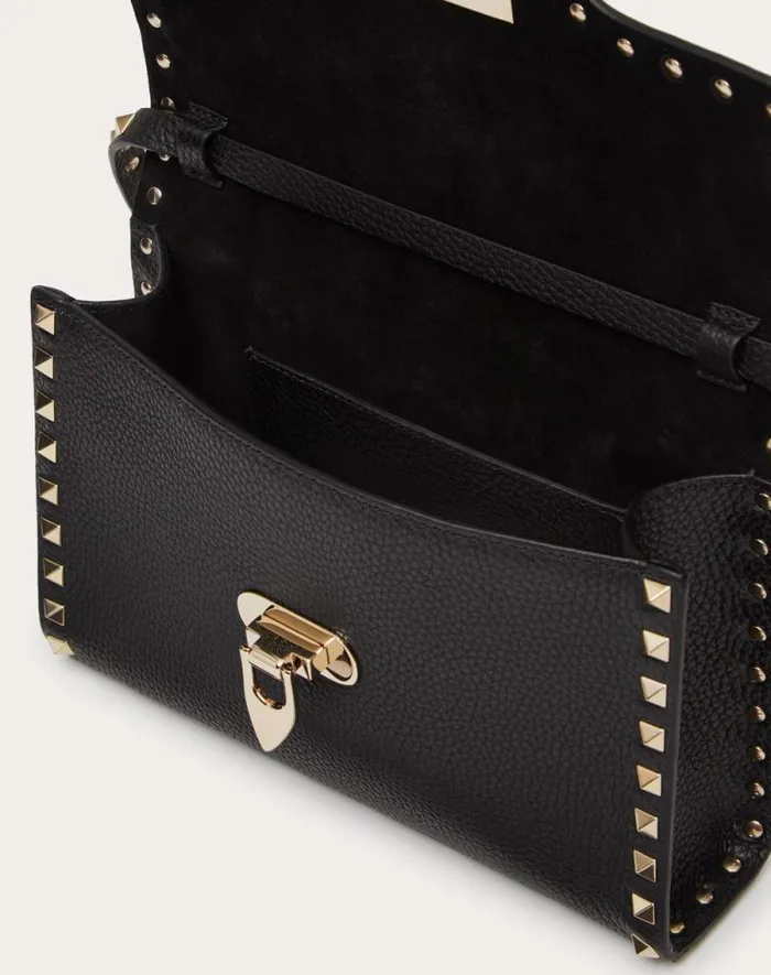 Valentino Shoulder Bags Woman Small Rockstud Grainy Calfskin Crossbody Bag For Woman In Rosso Valentino Rosso Valentino