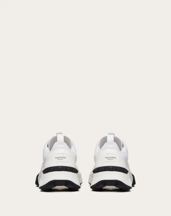 Valentino Sneakers Man True Act Low Top Sneaker In Mesh And Rubberized Fabric For Man In White Black White Black