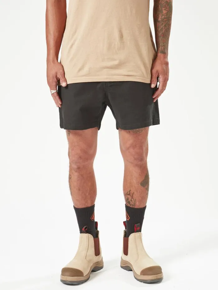 Volcom Workwear Bevel Work Shorts 8211 Black Mens Volcom Shorts