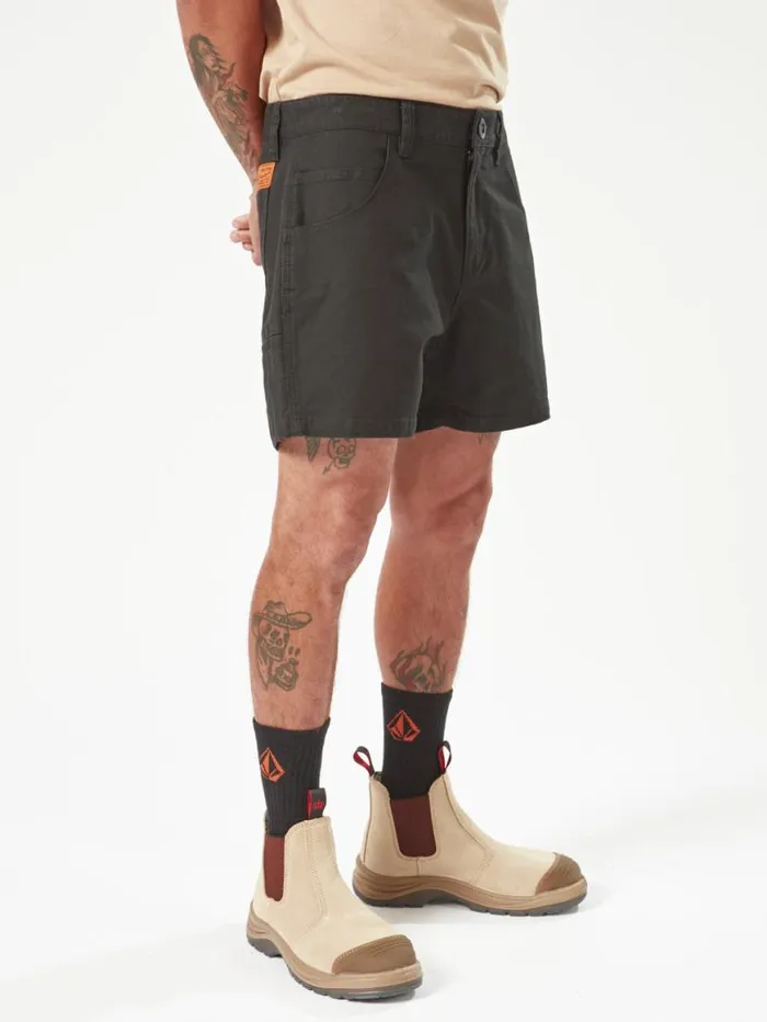 Volcom Workwear Bevel Work Shorts 8211 Black Mens Volcom Shorts