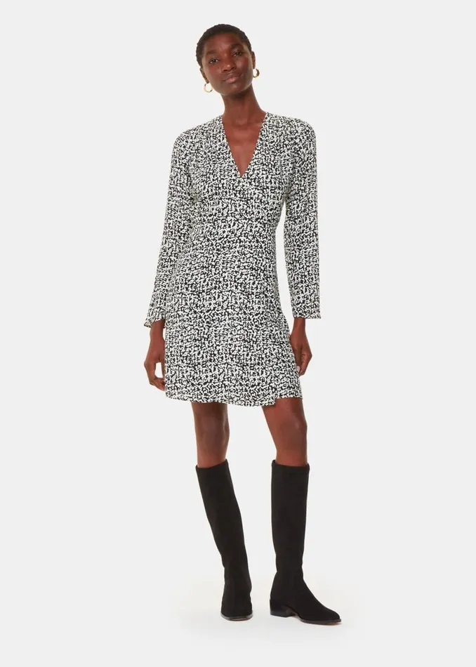 Whistles Dresses Black Scribble Print Flippy Dress 8211 Women