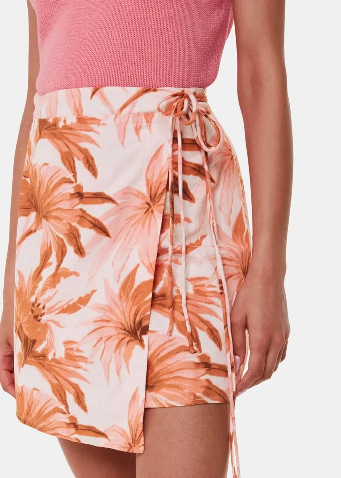 Whistles Skirts Pink Honolulu Linen Blend Skirt 8211 Women