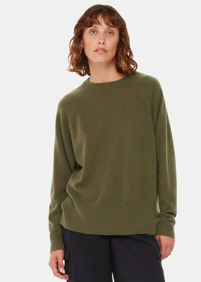 Whistles Sweaters and Cashmere Khaki Ultimate Cashmere Crew Neck 8211 Women