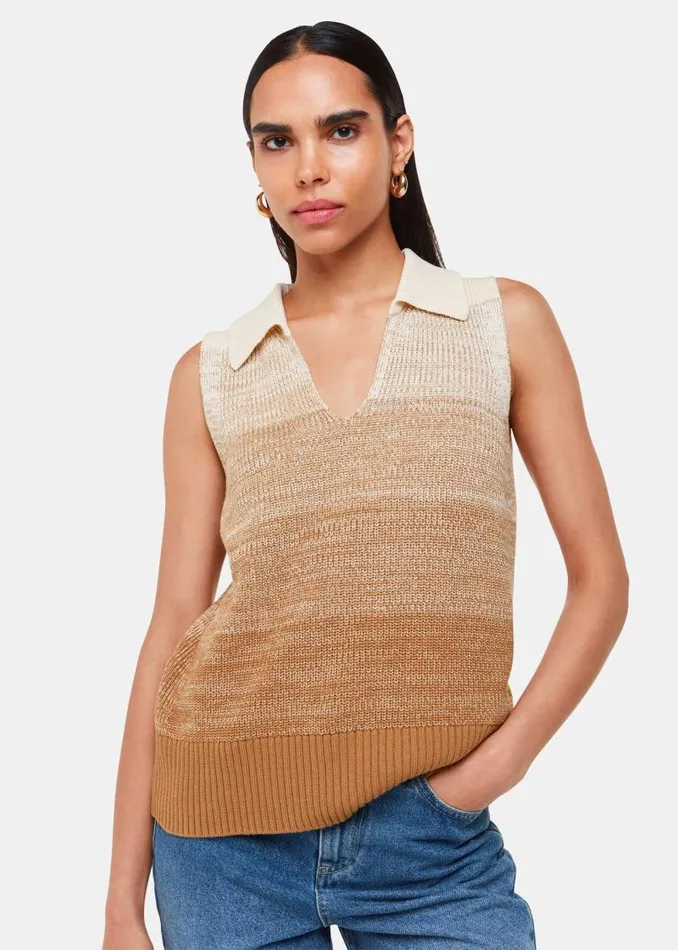 Whistles Sweaters and Cashmere Multicolour Ombre Collar Tank 8211 Women