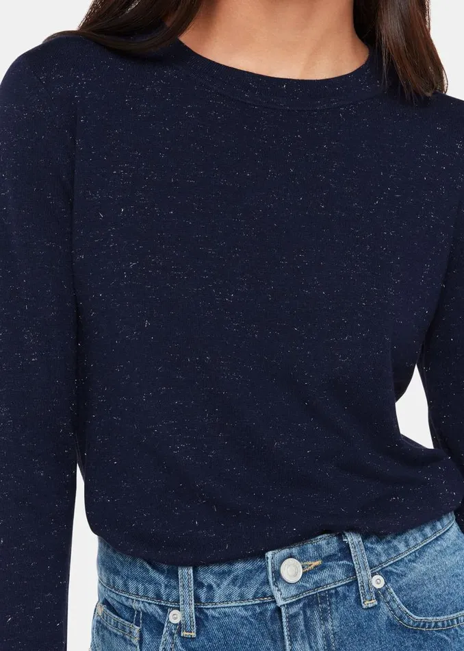 Whistles Sweaters and Cashmere Navy Annie Sparkle Crew Neck Sweater 8211 Women