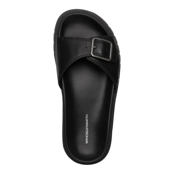 Windsor Smith Sandals Women MOMENT BLACK LEATHER SANDALS