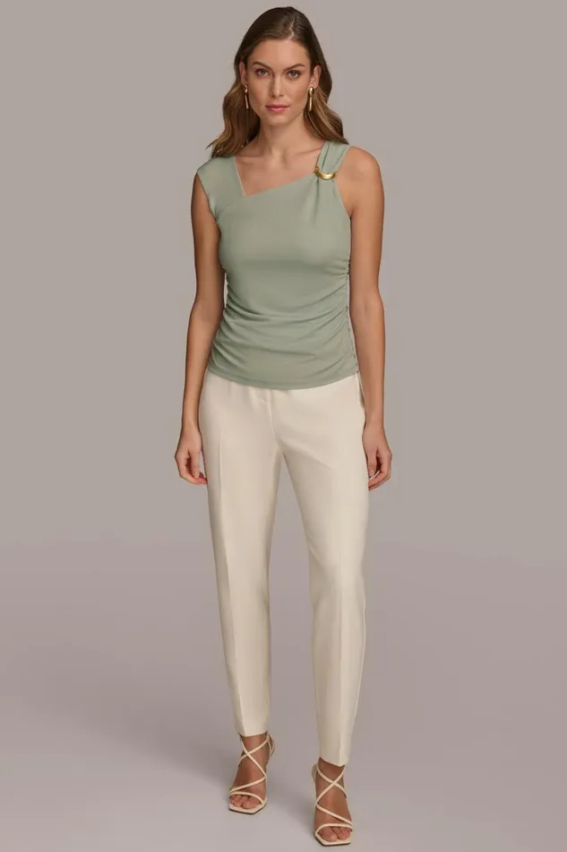 Women ASYMMETRICAL TOP WITH HARDWARE Pale Jade Donna Karan New York Sweaters And Tops Women ASYMMETRICAL TOP WITH HARDWARE Pale Jade Donna Karan New York Sweaters And Tops