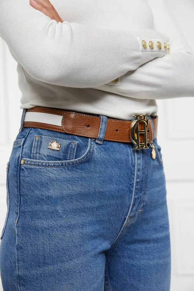 Women Belts Holland Cooper HC Classic Belt Tan Canvas
