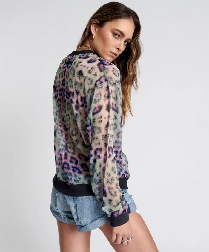 Women COLLISION CHIFFON LONGSLEEVE TOP One Teaspoon Tops Women COLLISION CHIFFON LONGSLEEVE TOP One Teaspoon Tops