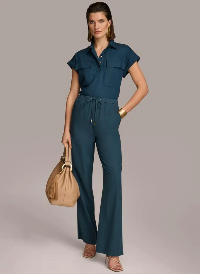 Women DRAWSTRING PANT Tide Navy Donna Karan New York Pants Women DRAWSTRING PANT Tide Navy Donna Karan New York Pants