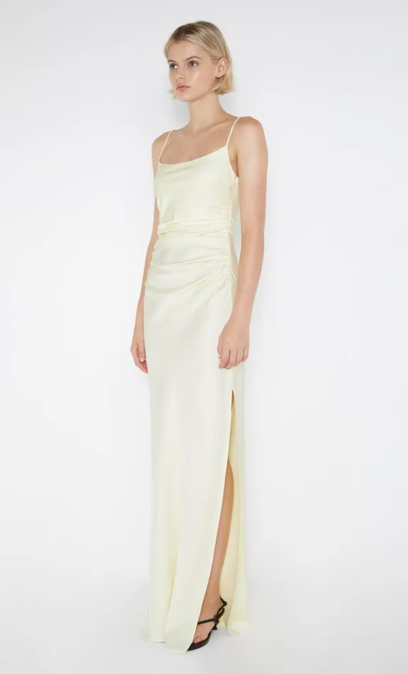 Women EMILIA SCOOP NECK DRESS 8211 ICE YELLOW Bec Bridge Bridesmaid Dresses