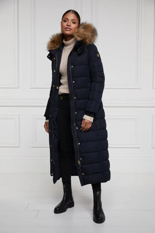 WomenEquestrian Coats Holland Cooper Stoneleigh Longline Coat Ink Navy WomenEquestrian Coats Holland Cooper Stoneleigh Longline Coat Ink Navy