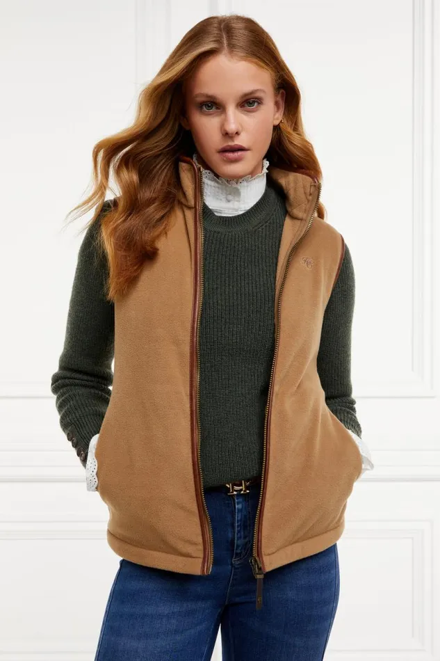 WomenEquestrian Fleeces Holland Cooper Country Fleece Gilet Coffee
