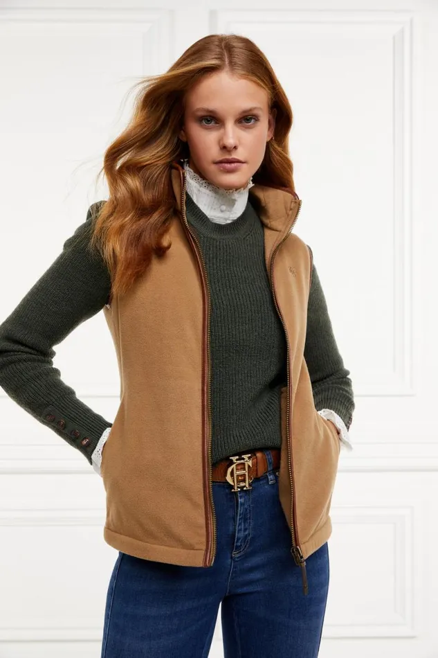 WomenEquestrian Fleeces Holland Cooper Country Fleece Gilet Coffee