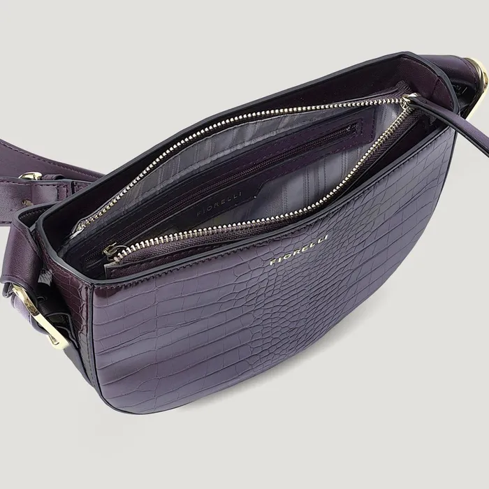 Women Etta Crossbody Bag Burgundy Croc Fiorelli Crossbody Bags