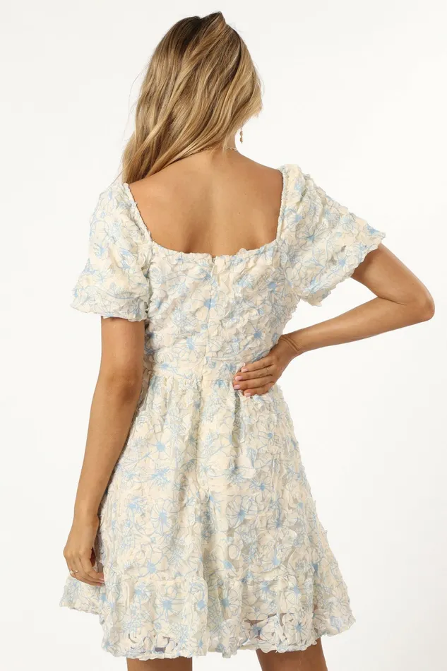 Women Floral Dresses Petal and Pup Atticus Mini Dress Blue