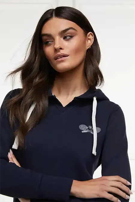 Women Hoodies Holland Cooper Tennis Hoodie Ink Navy