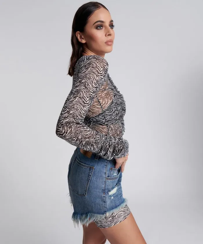 Women INTERFERENCE RUFFLE PARTY LONGSLEEVE TOP One Teaspoon Tops Women INTERFERENCE RUFFLE PARTY LONGSLEEVE TOP One Teaspoon Tops