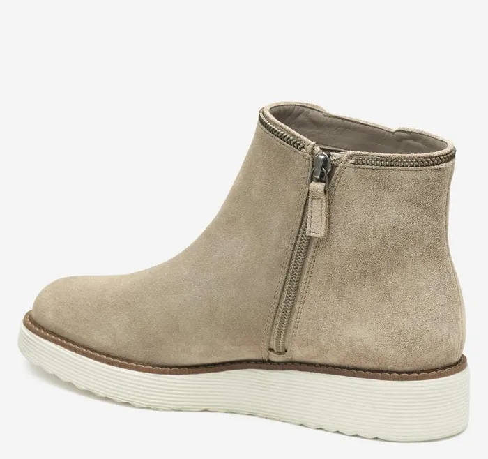 Women Johnston and Murphy Boots and Booties Mitzi Zipper Bootie Taupe Suede Women Johnston and Murphy Boots and Booties Mitzi Zipper Bootie Taupe Suede
