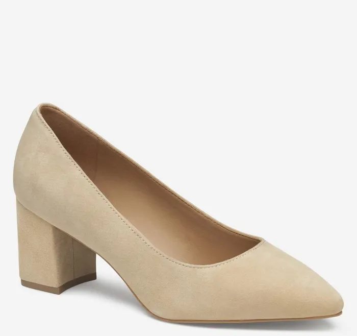 Women Johnston and Murphy Heels and Platform Wedges Vicki Pump Sand Kid Suede