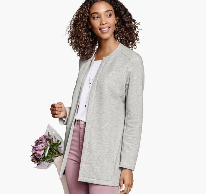 Women Johnston and Murphy Shirts Sweaters and Blazers OpenFront Knit Cardigan Gray Heather Women Johnston and Murphy Shirts Sweaters and Blazers OpenFront Knit Cardigan Gray Heather