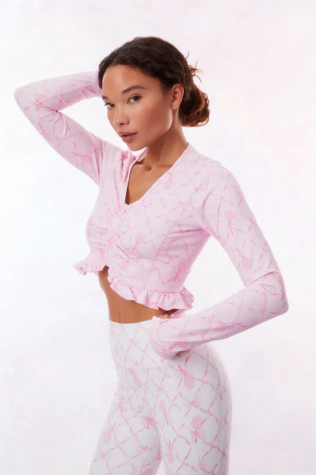 Women LoveShackFancy Active Medway ZipUp Active Jacket Candy Lipstick