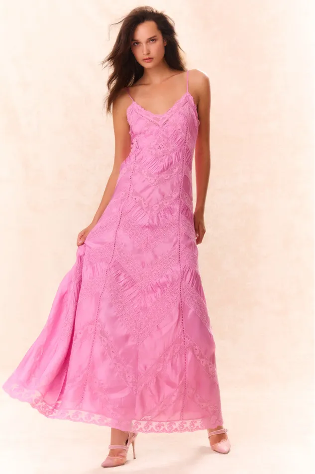 Women LoveShackFancy Dresses Josanne Lace Maxi Dress Tulip Pink