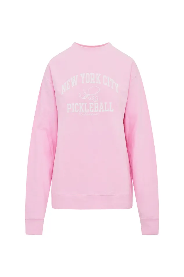 Women LoveShackFancy Tees and Fleece First Port New York City Pickleball League Crew Neck Pale Pink