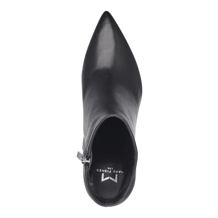 Women Marc Fisher Dress Boots Jarli Pointy Ankle Bootie Black Leather