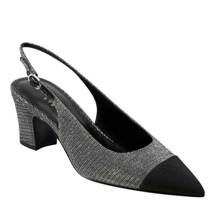 Women Marc Fisher Heels and Pumps Blakeley Slingback Pump Silver