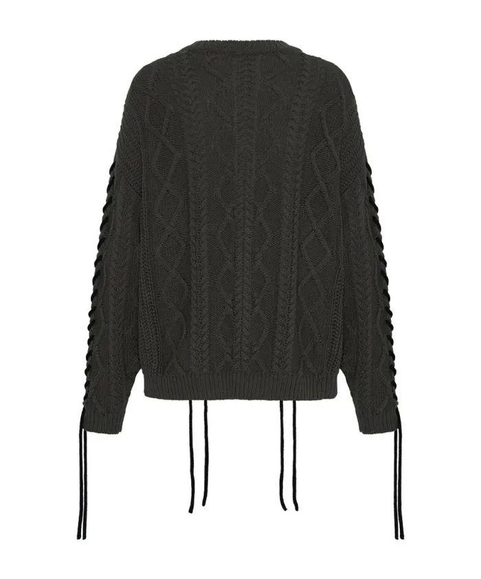 Women MILITARY KHAKI THREADED CABLE SWEATER One Teaspoon Knitwear Women MILITARY KHAKI THREADED CABLE SWEATER One Teaspoon Knitwear