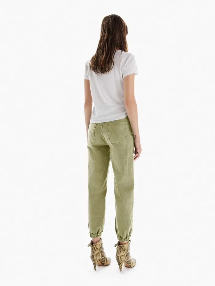 Women Pants Mother Denim The Wrapper Patch Springy Ankle Medium Green