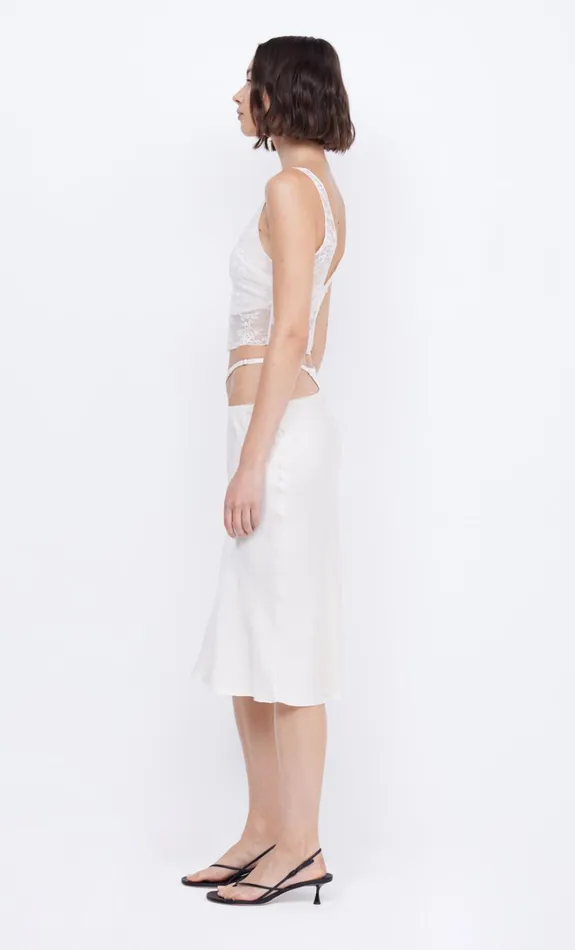 Women SANTAL ASYM MIDI SKIRT 8211 IVORY Bec Bridge Skirts