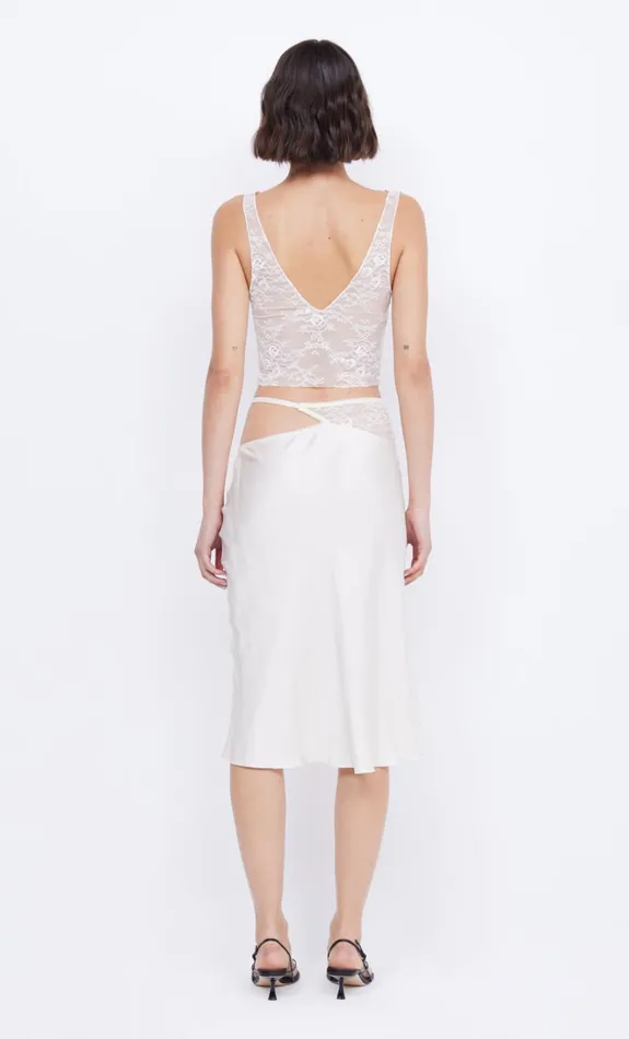 Women SANTAL ASYM MIDI SKIRT 8211 IVORY Bec Bridge Skirts