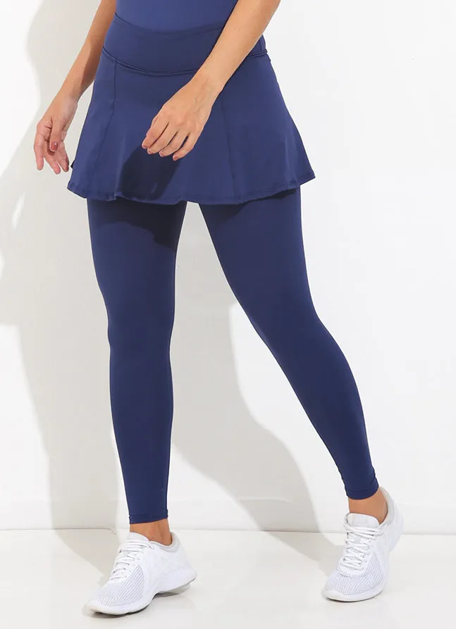 Women Skirted Legging ECO Navy Dona Jo Skirted Leggings and Capris