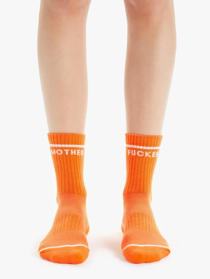 Women SocksLaces Mother Denim Baby Steps Bright Orange