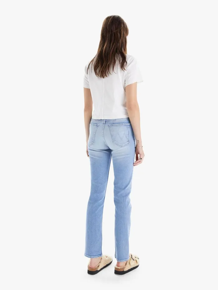 Women Straight Mother Denim The Tomcat Skimp Lightpastel Blue