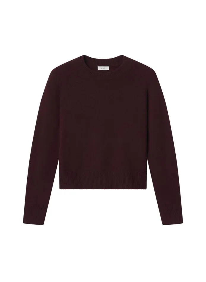 Women Sweaters ALC Ashtyn Cashmere Crew Neck Sweater Burgundy