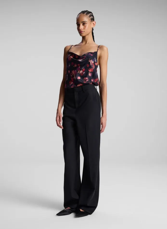 Women Tees and Tanks ALC Amber Stretch Silk Camisole Top Navy Multi