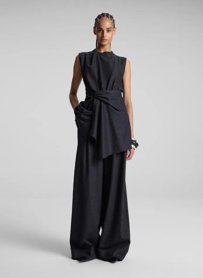 Women Tops ALC Dion Wool Cashmere Mini Dress Charcoal